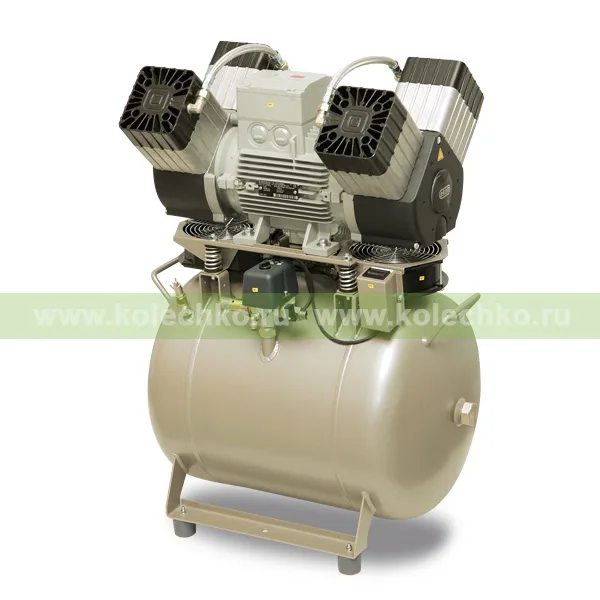 EKOM DK50 4VR/50/M — безмасляный компрессор без шкафа, с осушителем, для четырех стоматологических установок (215 л/мин, 6 – 8 бар) / Гарантия 2 года