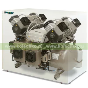 EKOM DK50 2x4VR/110S/M — безмасляный компрессор со шкафом, с мембранным осушителем, для централизованной компрессорной (430 л/мин, 6 – 8 бар) / Гарантия 2 года