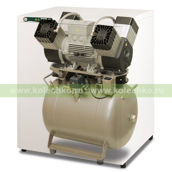 EKOM DK50 4VR/50S – безмасляный компрессор со шкафом, без осушителя, для четырех стоматологических установок (250 л/мин, 6 – 8 бар) / Гарантия 2 года