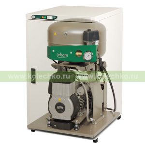 EKOM DK50 PLUS S/M – безмасляный компрессор со шкафом, с мембранным осушителем, для одной стоматологической установки (60 л/мин, 6 – 8 бар) / Гарантия 2 года