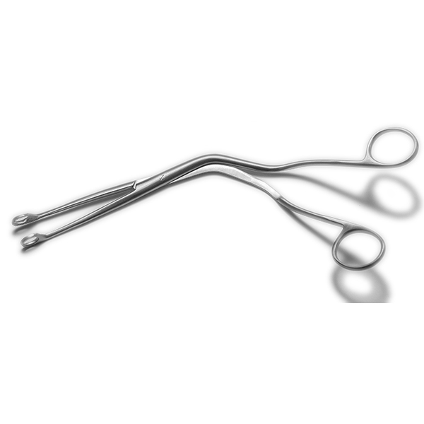 Щипцы для тампонирования горла и глотки большие, 240 мм (Зажим Magill)