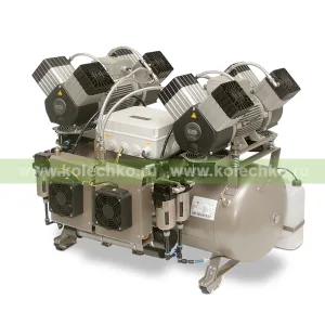 EKOM DK50 2x4VR/110/M — безмасляный компрессор без шкафа, с мембранным осушителем, для централизованной компрессорной (430 л/мин, 6 – 8 бар) / Гарантия 2 года