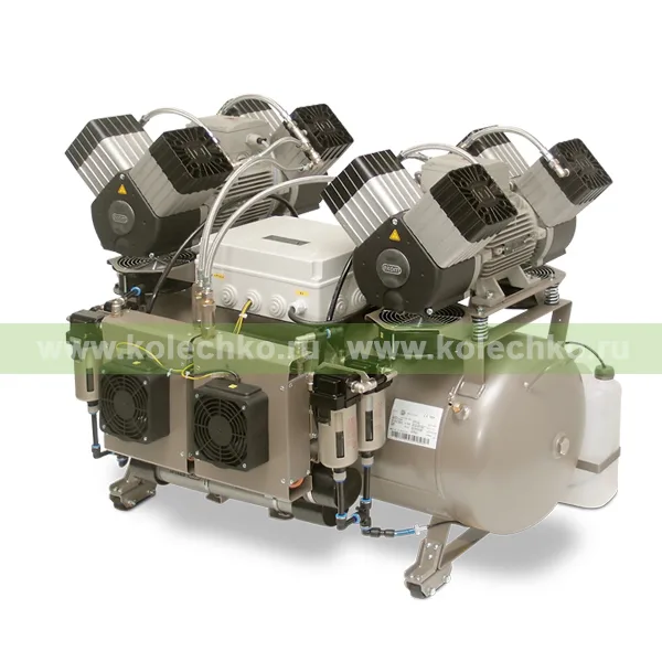 EKOM DK50 2x4VR/110/M — безмасляный компрессор без шкафа, с мембранным осушителем, для централизованной компрессорной (430 л/мин, 6 – 8 бар) / Гарантия 2 года
