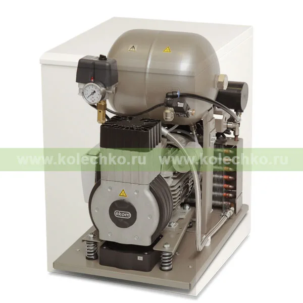 EKOM DK50-10 S — безмасляный компрессор со шкафом, без осушителя, для одной стоматологической установки (70 л/мин, 6 — 8 бар) / Гарантия 2 года